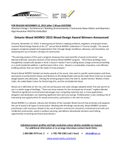 2015 Ontario Wood WORKS! Award Winners