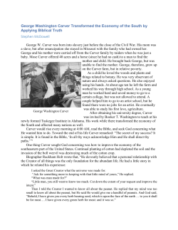 George Washington Carver Transformed the Economy of the South
