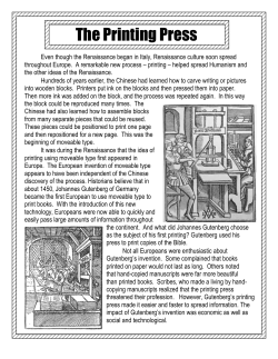 Printing Press Assignment