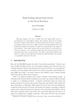 Bank lending and personal income in the Great Recession