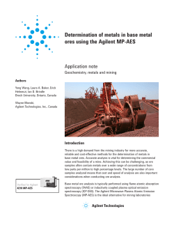 Determination of metals in base metal ores using the Agilent MP-AES