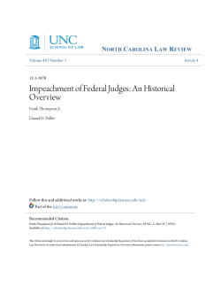 Impeachment of Federal Judges - Carolina Law Scholarship