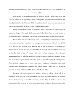 Inventing Incommensurability: Traces of a Scientific