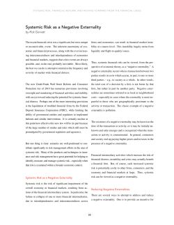 Systemic Risk as a Negative Externality