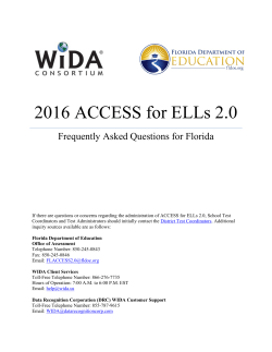 2016 ACCESS for ELLs 2.0