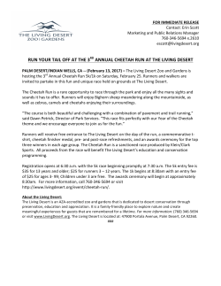 RUN YOUR TAIL OFF AT THE 3RD ANNUAL CHEETAH RUN AT