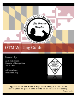 OTM Writing Guide - (NRHH) at UMD