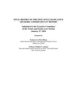 FINAL REPORT ON THE EPTL-SCPA LEGISLATIVE