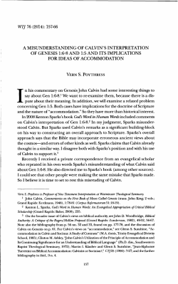 a misunderstanding of calvin`s interpretation of genesis 1:6