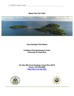 Master Plan 2017-2027 Cayo Santiago Field Station Caribbean