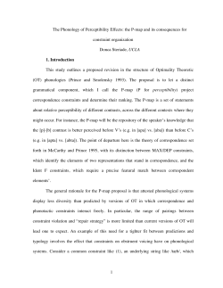 The Phonology of Perceptibility Effects: the P