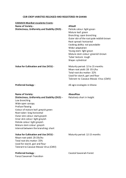 CSIR CROP VARIETIES RELEASED AND REGISTERED IN GHANA
