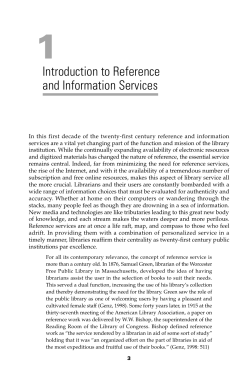Introduction to Reference and Information Services