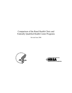 Comparison of the Rural Health Clinic and Federally Qualified