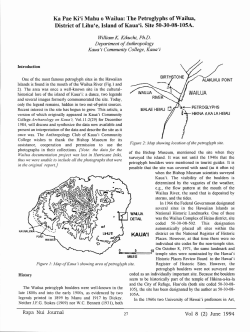Ka Pae Ki`i Mahu 0 Wailua: The Petroglyphs of Wailua, District of