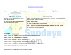 Sports KS2 French planning