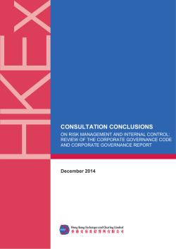 Consultation Conclusions on Risk Management and Internal