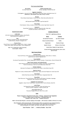 First Course | Small Plates