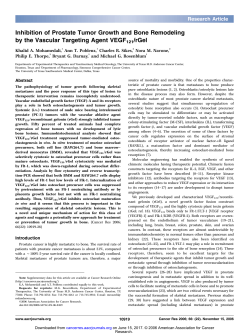 Inhibition of Prostate Tumor Growth and Bone