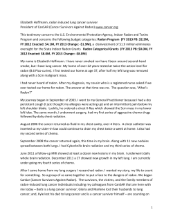 Liz Hoffmann`s Testimony - American Radon Coalition