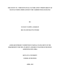 the extent to which financial factors affect profitability of
