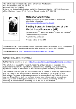 Finding Irony: An Introduction of the Verbal Irony Procedure (VIP)