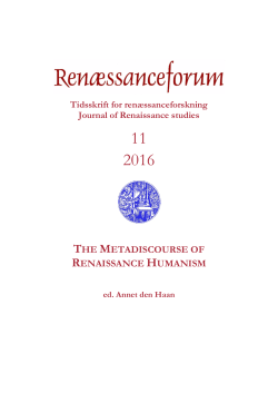 the metadiscourse of renaissance humanism