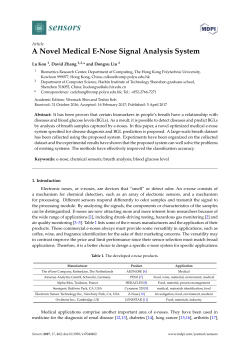 A Novel Medical E-Nose Signal Analysis System