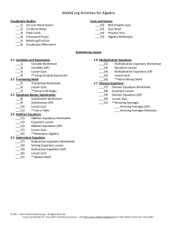 Math6.org Activities for Algebra