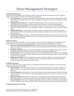 Stress Management Strategies - Academic Success Center