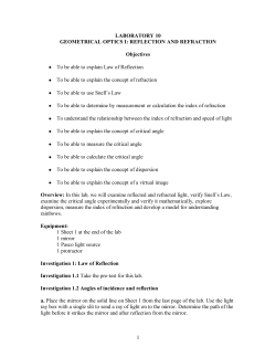 Geometrical Optics I