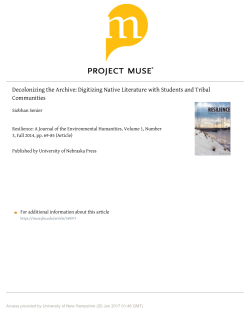 Decolonizing the Archive: Digitizing Native Literature with Students