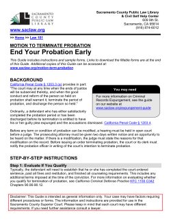MOTION TO TERMINATE PROBATION End Your Probation Early