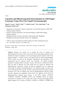 Capsaicin and Dihydrocapsaicin Determination in Chili Pepper
