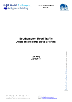 (Apr) Southampton Road Traffic Accident Reports Data Briefing