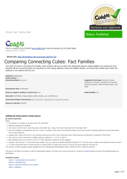 Comparing Connecting Cubes: Fact Families