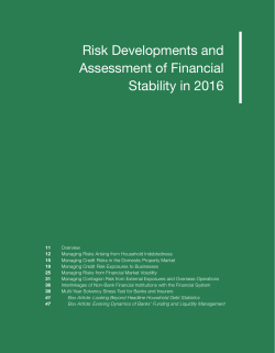 Risk Developments and Assessment of Financial Stability in