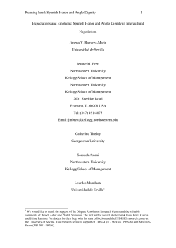 Spanish Honor and Anglo Dignity in Intercultural Neg