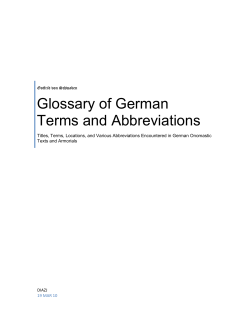 Glossary of German Terms and Abbreviations