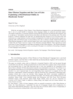 Sino-Tibetan Negation and the Case of Galo: Explaining a