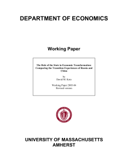 The Role of the State in Economic Transformation