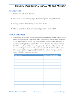 Random Sampling - Show Me The Money
