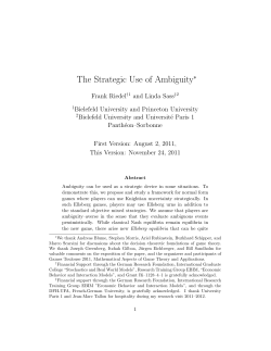 The Strategic Use of Ambiguity