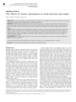 The effects of calorie information on food selection and intake
