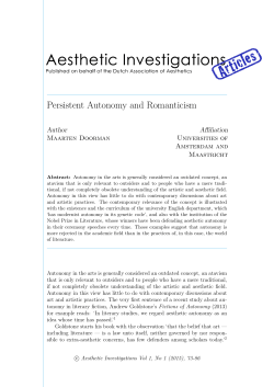 Persistent Autonomy and Romanticism