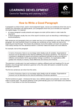 How to Write a Good Paragraph