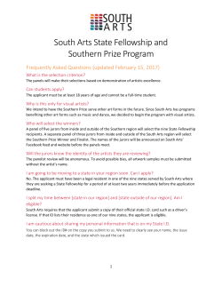 South Arts State Fellowship and Southern Prize Program