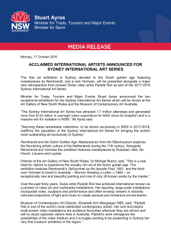 Media release: Acclaimed international artists