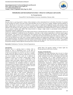 38 Globalization and international terrorism: A threat to world peace