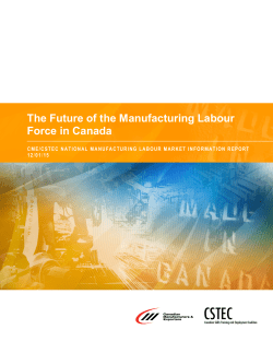 The Future of the Manufacturing Labour Force in Canada
